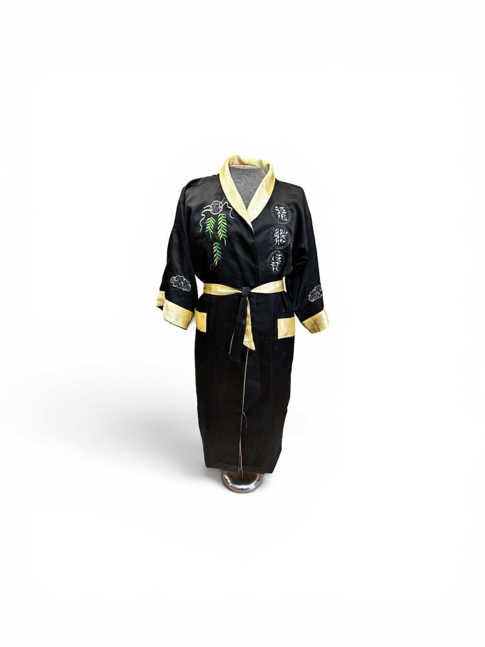 Black and Gold dragon kimono Robe- reversible